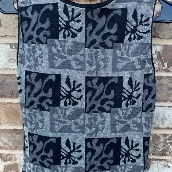 Vintage 60s Goldworm knit abstract print black and silver dress - Picture 11 of 15
